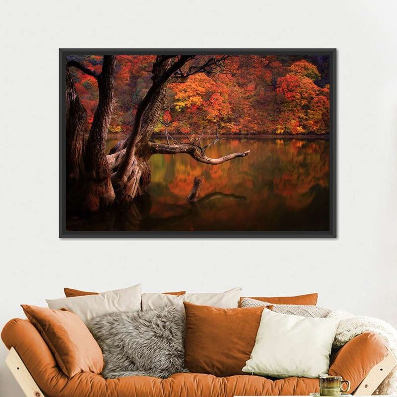 Orange Autumn Lake Wall Art