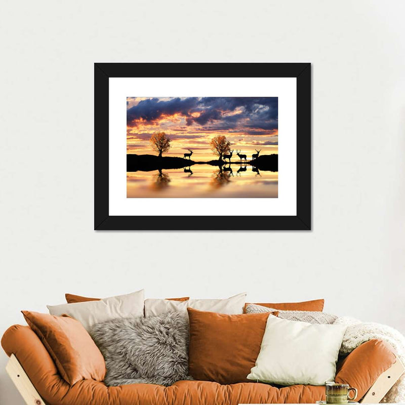 Lakeside Deer Wall Art