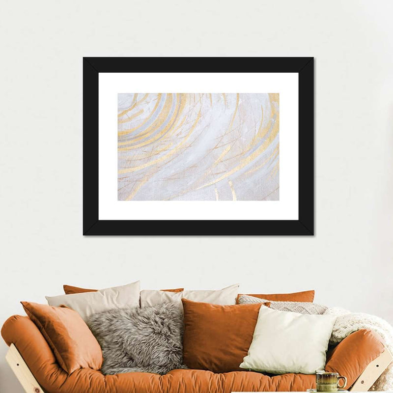 White And Gold Abstract Wall Art
