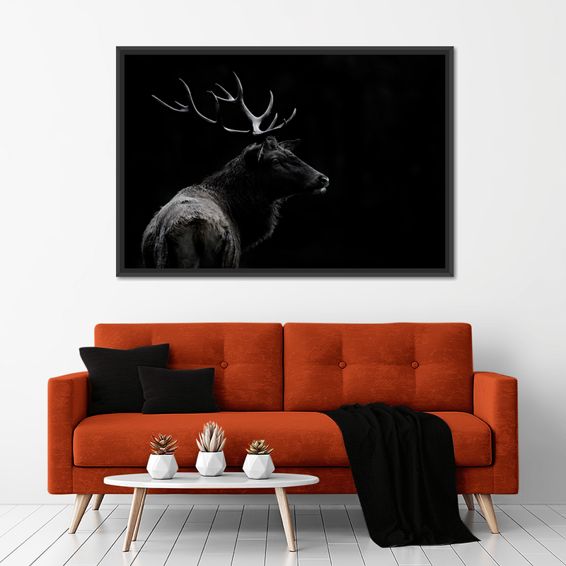Monochrome Bull Elk Wall Art
