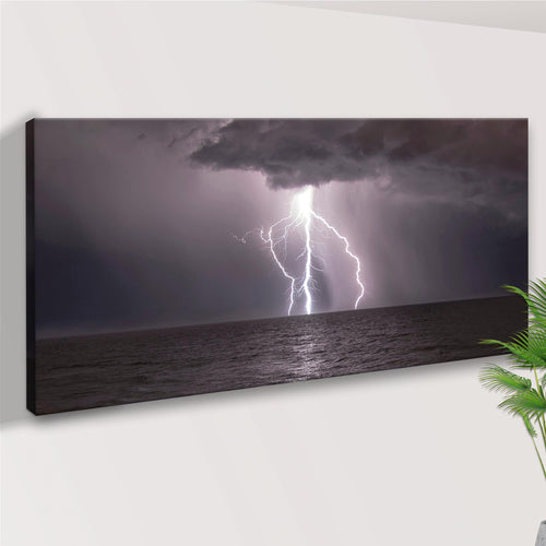 Ocean Thunder Storm Bolt Canvas Wall Art