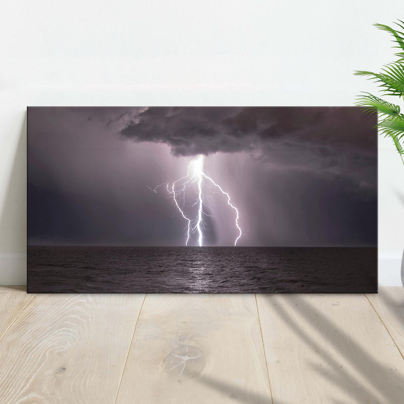 Ocean Thunder Storm Bolt Canvas Wall Art