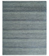 8x10 Hand Knotted Modern Geometric Trellis Scandinavian Blue, Ivory and Silver Wool Area Rug | TRDCP938810