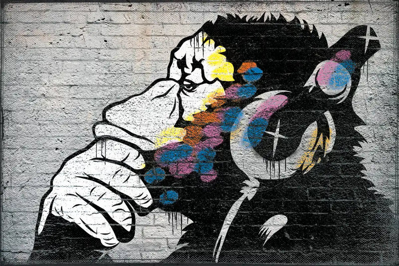 Monkey Wearing Headphones Wall Art