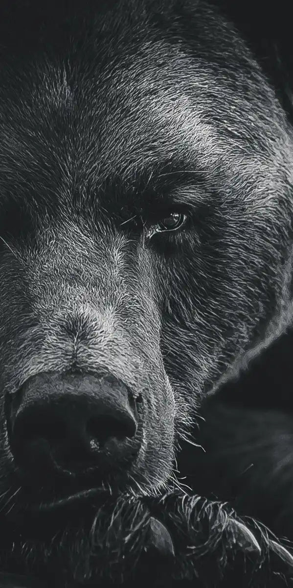 Monochrome Brown Bear Wall Art