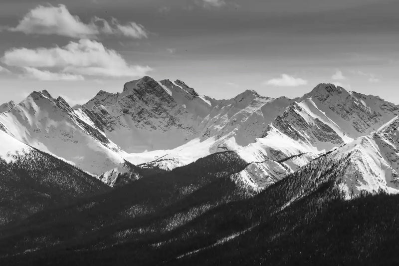 Monochrome Rocky Mountains Wall Art