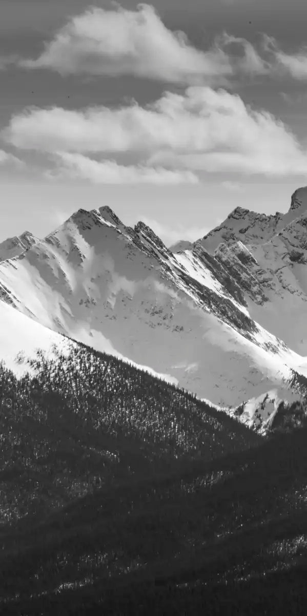 Monochrome Rocky Mountains Wall Art