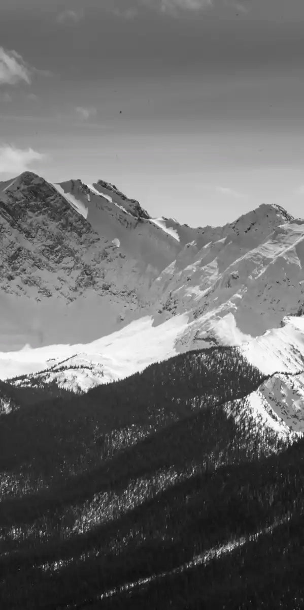 Monochrome Rocky Mountains Wall Art
