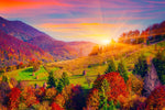 Mountain Autumn Sunrise Wall Art