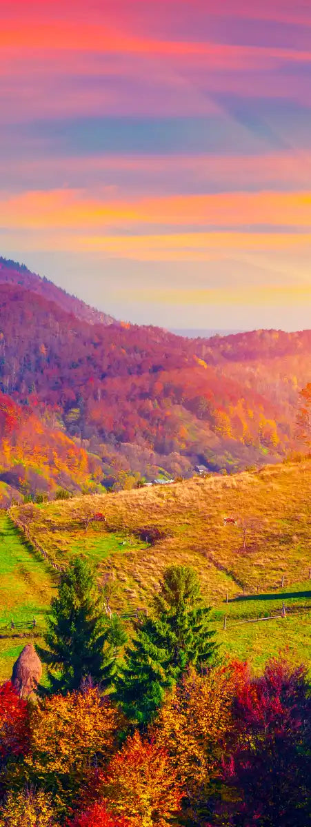 Mountain Autumn Sunrise Wall Art