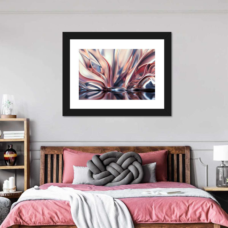 Pink And Silver Abstract Wall Art