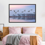 Pink Sky Over Ducks Wall Art