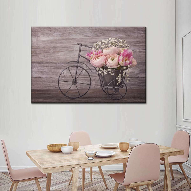 Ranunculus Bicycle Vase Wall Art