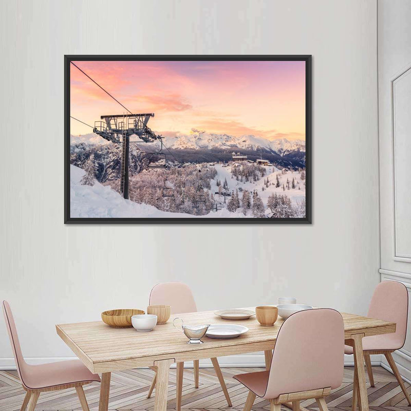 Skiing On Snowy Mountain Wall Art