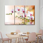 Orchid Flowers On Water Wall Art