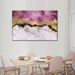 Pink And Gold Abstract Wall Art