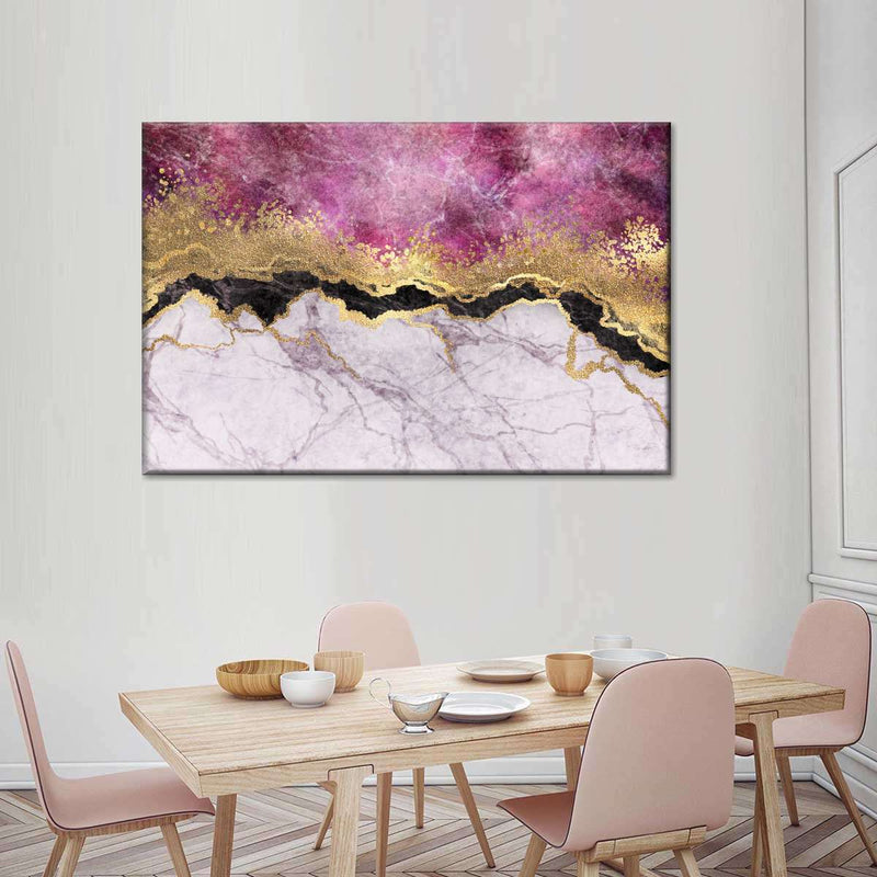 Pink And Gold Abstract Wall Art