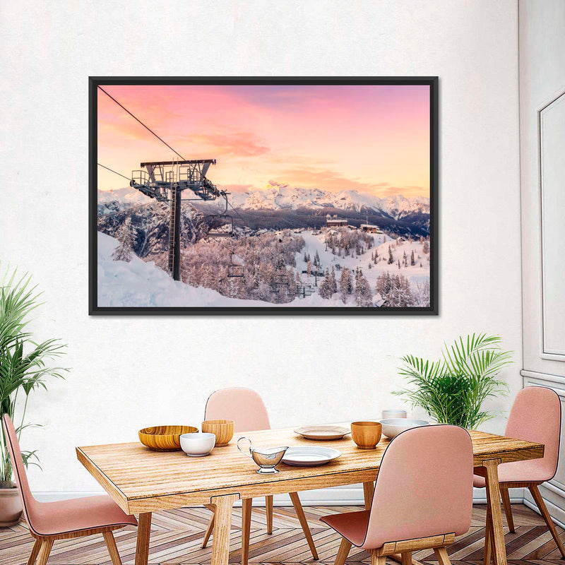 Skiing On Snowy Mountain Wall Art