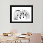 White Horse Couple Wall Art