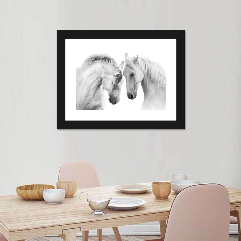 White Horse Couple Wall Art