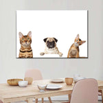 Pug And Cats Wall Art