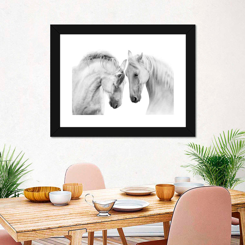 White Horse Couple Wall Art