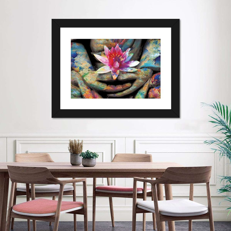Lotus Flower In Hand Wall Art