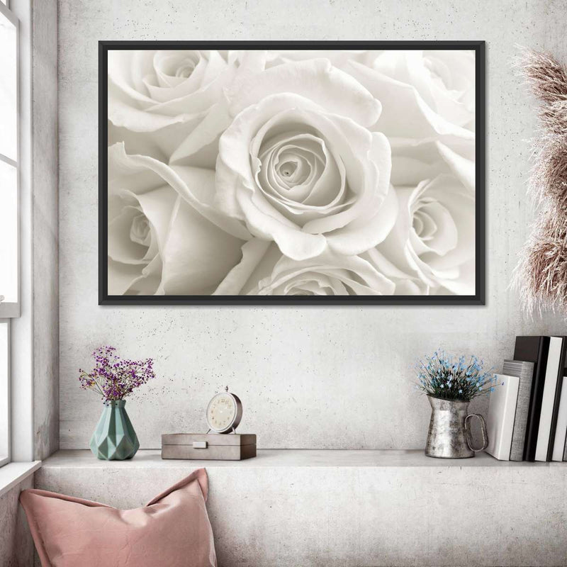 Pure White Roses Wall Art