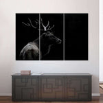 Monochrome Bull Elk Wall Art