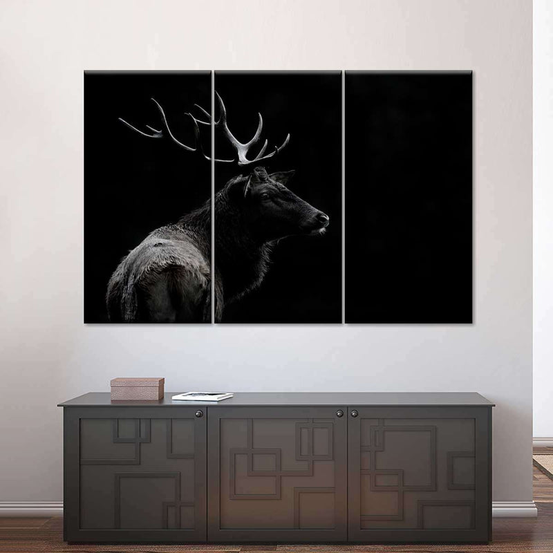 Monochrome Bull Elk Wall Art