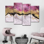 Pink And Gold Abstract Wall Art