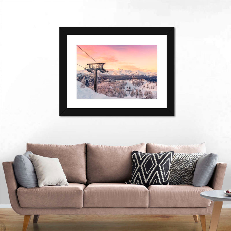 Skiing On Snowy Mountain Wall Art