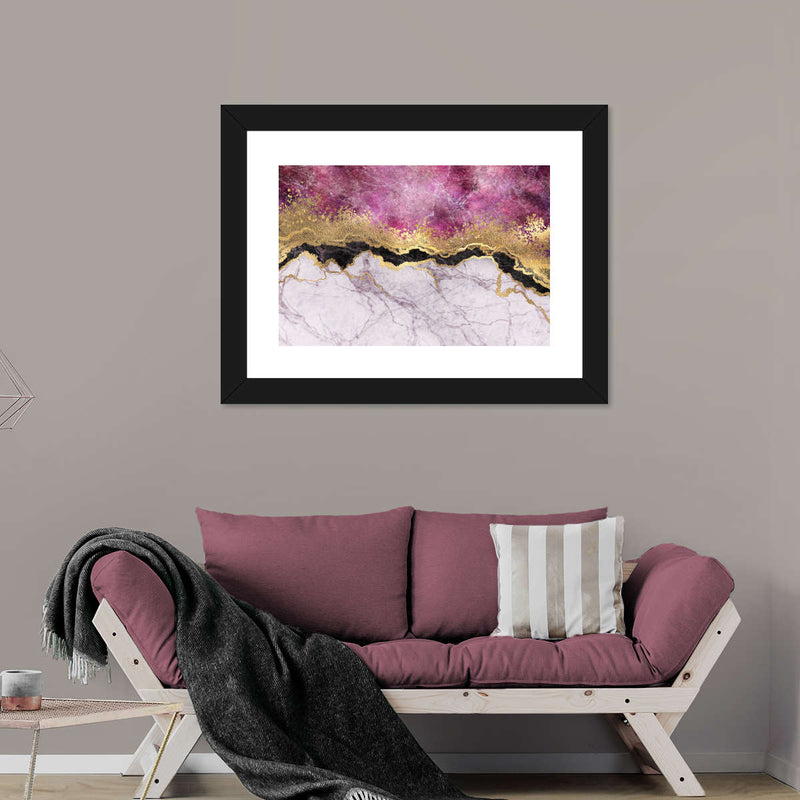 Pink And Gold Abstract Wall Art