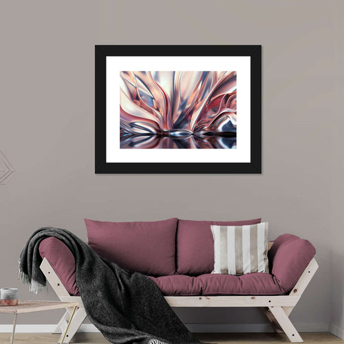 Pink And Silver Abstract Wall Art