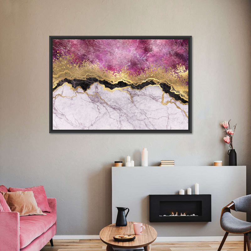 Pink And Gold Abstract Wall Art