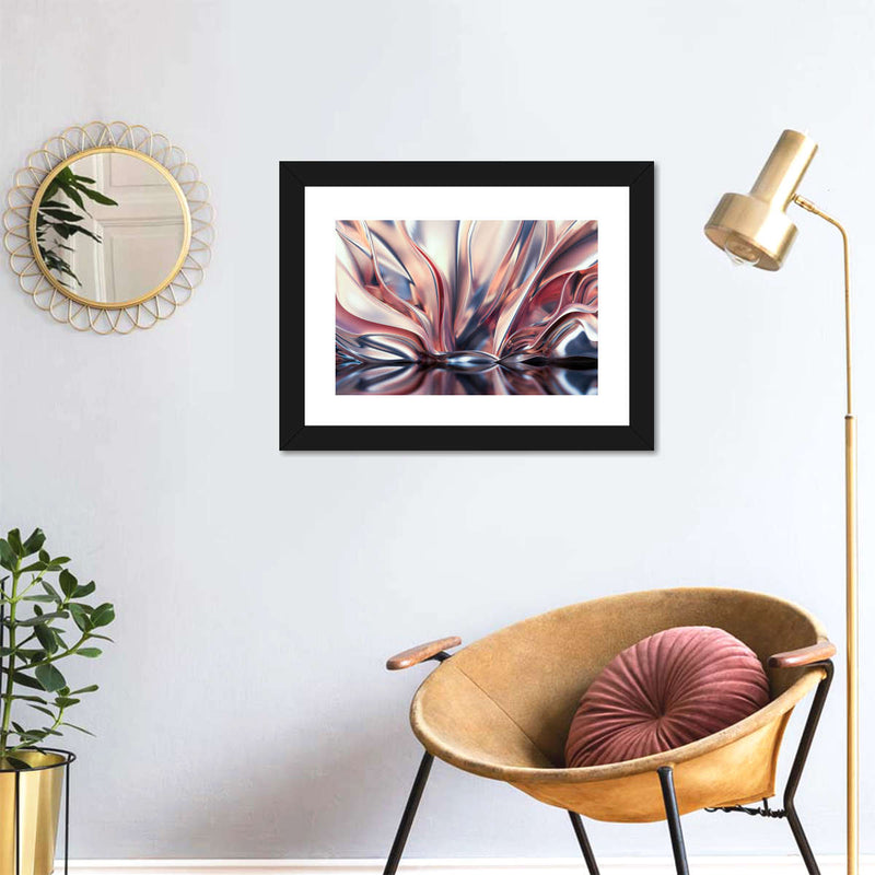Pink And Silver Abstract Wall Art
