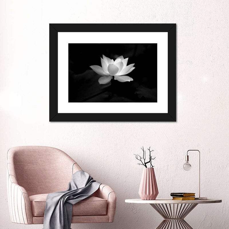 Lotus Flower Monochrome Wall Art