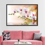 Orchid Flowers On Water Wall Art