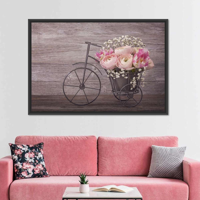 Ranunculus Bicycle Vase Wall Art