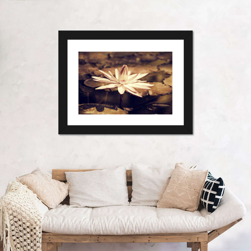 Sepia Lotus Flower Wall Art