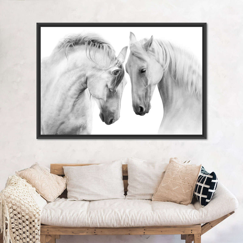 White Horse Couple Wall Art