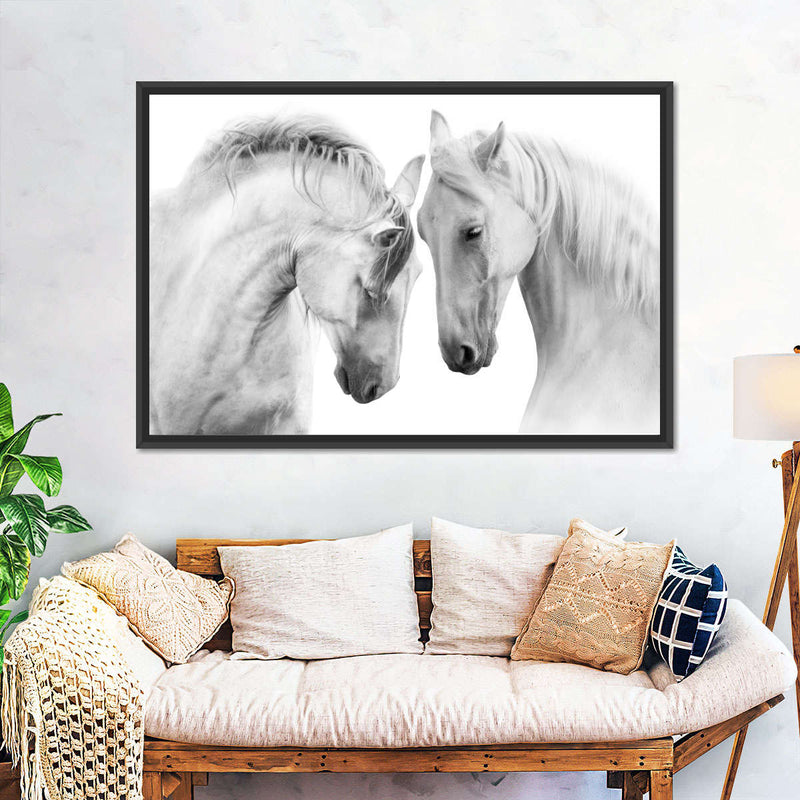 White Horse Couple Wall Art
