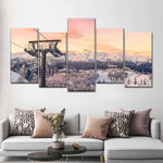 Skiing On Snowy Mountain Wall Art