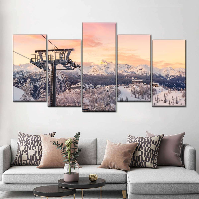 Skiing On Snowy Mountain Wall Art