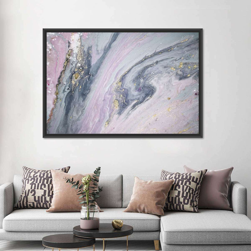 Pink And Grey Abstract Wall Art