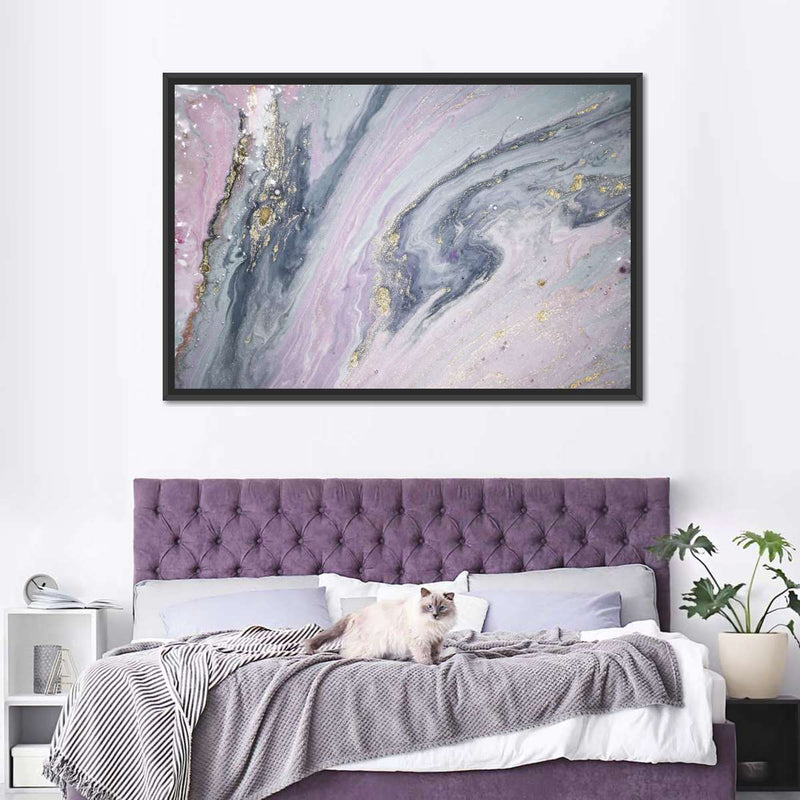 Pink And Grey Abstract Wall Art