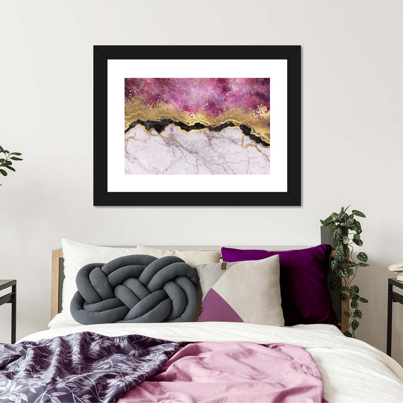 Pink And Gold Abstract Wall Art