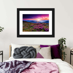 Pink Flowers At Sunset Wall Art