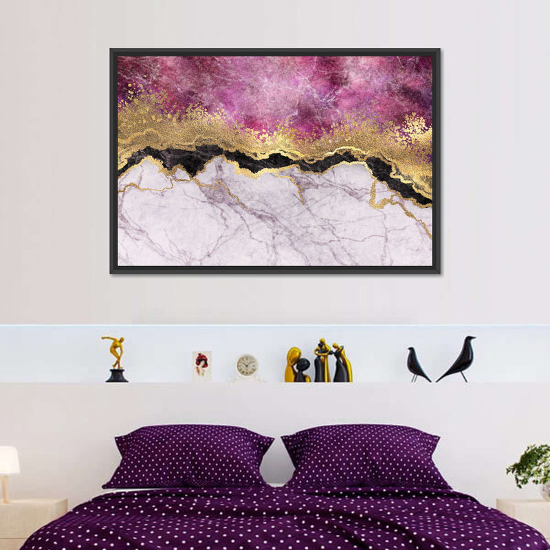 Pink And Gold Abstract Wall Art
