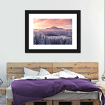 Snowy Mountain At Sunset Wall Art